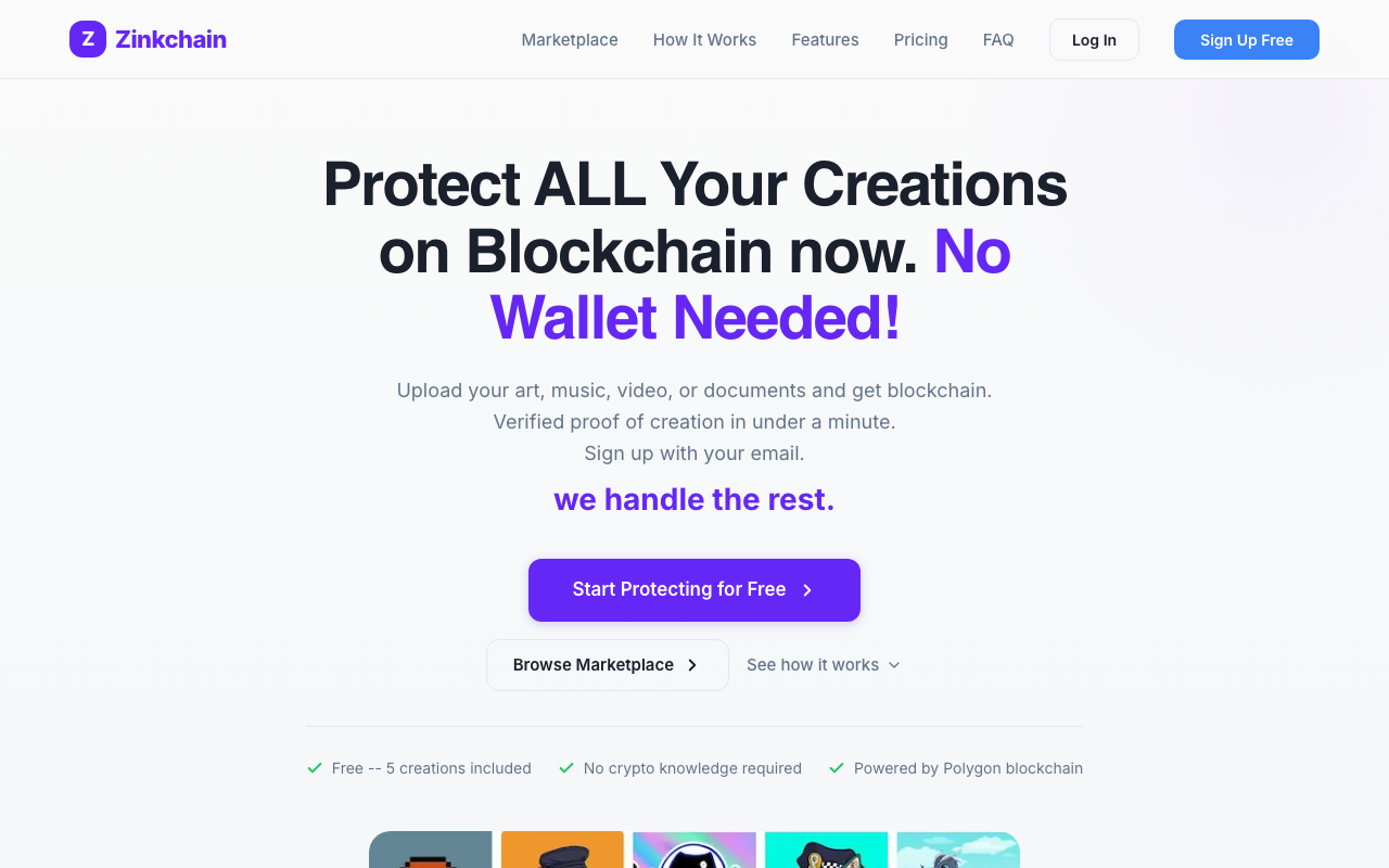 Zinkchain Marketplace